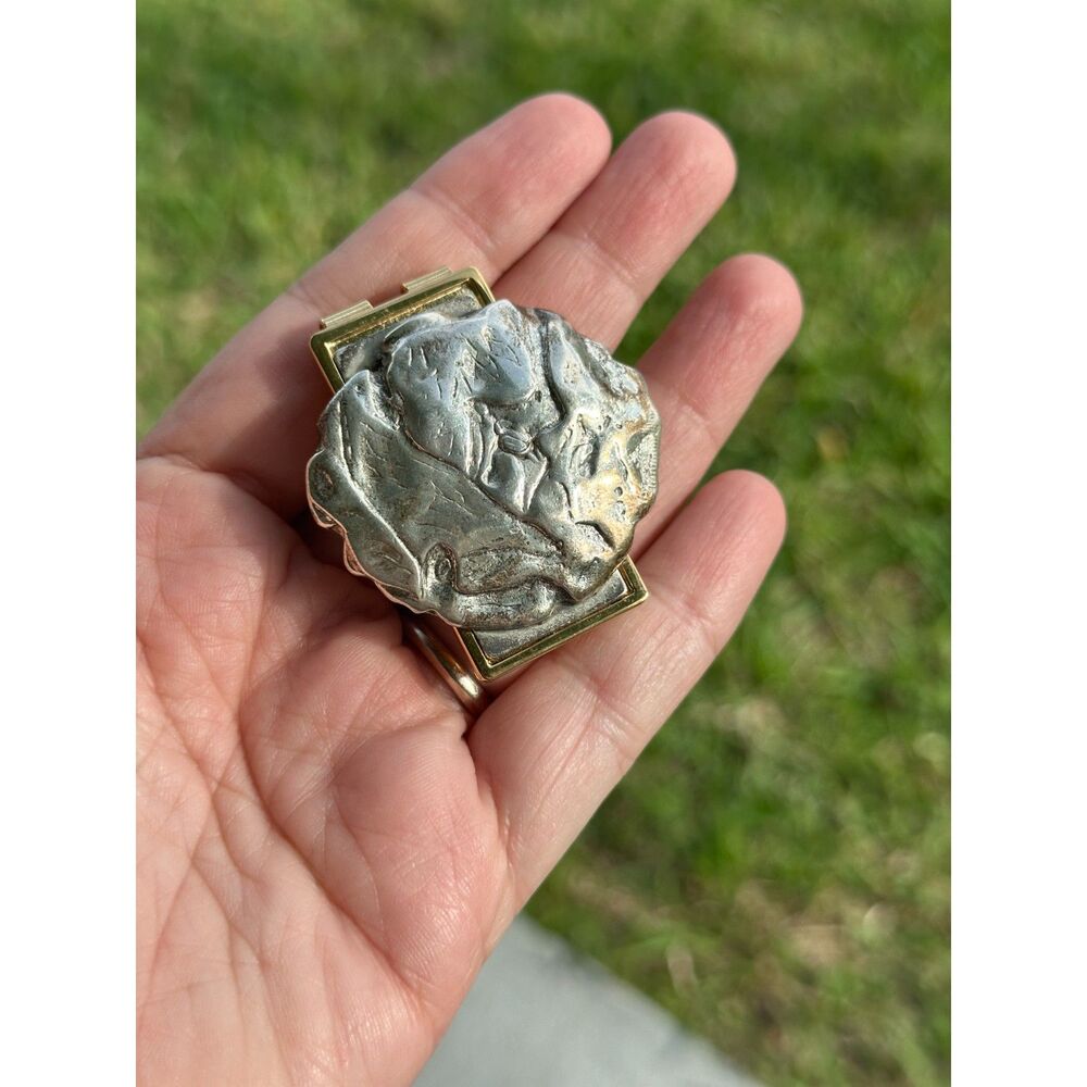 Vintage Anson Cabbage Silver and Gold Tone Money Clip